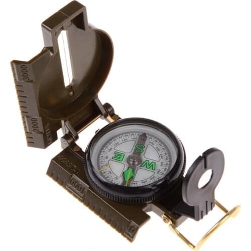 Portable Army Green Folding Lens Compass Military Multifunction Outdoor Compass Boat Compass Dashboard Dash New Hot Selling