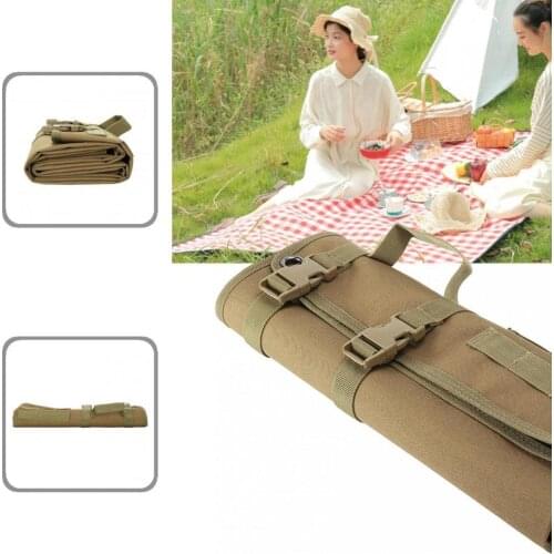Khaki Premium Outdoor Camping Training Mat with Grommets Training Shooting Blanket Long Lifespan for Hiking