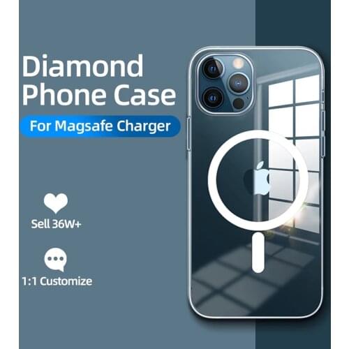 Clear Case For iPhone 13 12 11 Pro X XR XS Max Magnetic Alignment Back Shockproof Protection Cover For iPhone 7 8 Plus SE 2020