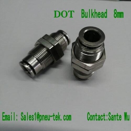 MPM8mm, DOT type Bulkhead connector ,push in fittings, pneumatic fittings, brass push in fittings, one touch in fittings
