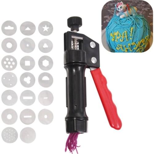 DIY Craft Pottery Clay Extruder Fondant Cake Slime Pastry Gun Modeling Tool Set Hand Milking Machine Kitchen Helper