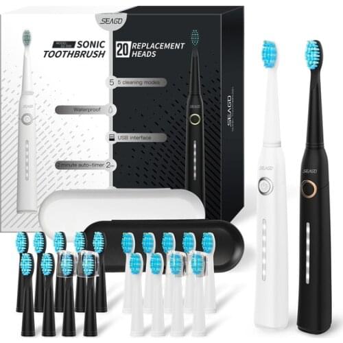 Seago Adult Electric Toothbrush SG-958 Set 5-speed mode adjustment Tooth Brushes Replacement Heads Set