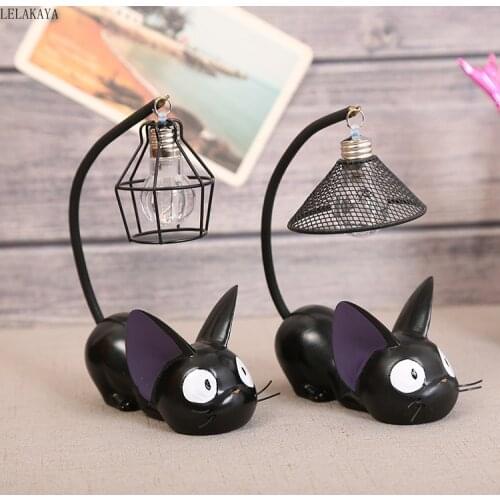 LED Night Light JiJi Small Cat Anime Kikis Delivery Service Toys Action Figure Printed Resin Home Desk Cartoon night Lamp Decor