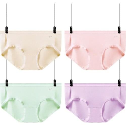 Pure cotton Briefs Solid low-Rise shorts Girls Panties Lingerie Hot sale High-Quality Womens underwear