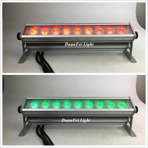 4pcs outdoor dmx led wall washer light 9*18w ip65 led strip bar 6in1 led bar wall washer light rgbwa uv