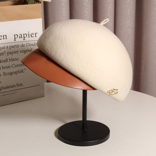 USPOP Womens Hats Winter Thick Wool Berets Adjustable Size Solid Color Vintage Beret Hat