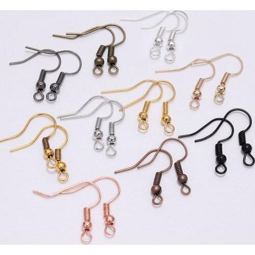 20x17mm Earring Hooks Gold Silver Bronze Gunblack Color Metal Spring End Clasps Jewelry Earring Making Findings Supplies