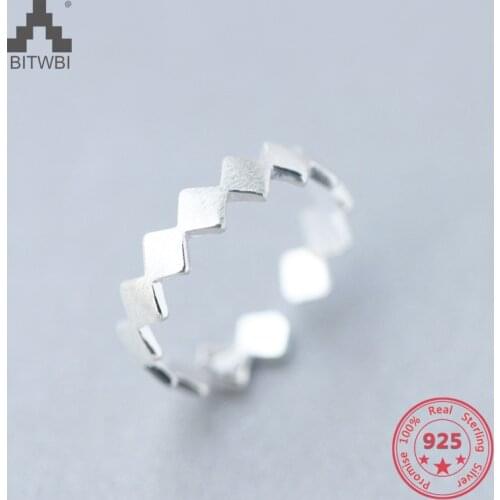 Factory Price 100% 925 Sterling Silver Fashion Minimalism Diamond Open Ring Fine Jewelry for Female