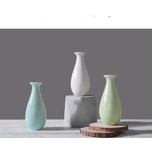 1PC 3 Colors Round Small Size Flower Holder Lovely Jardiniere Home Decoration Ceramic Vase LF 205