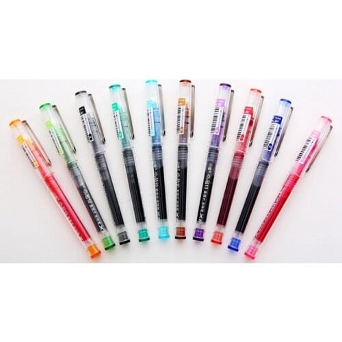 1 Pcs High Quality Straight Liquid Needle Type Color Pen Water Gel Pens Plastic Ball Pen School Stationery Articles