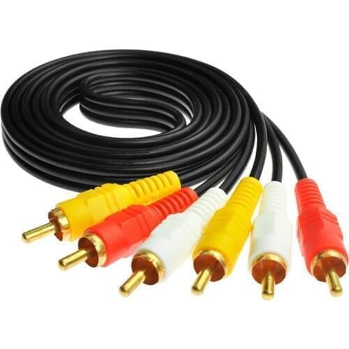 10 pcs 1.5m/3m/5m/10m 3 RCA to RCA Audio Video Cable Male To Male 3RCA To 3RCA Audio Video AV Cable Cord Wire For DVD TV