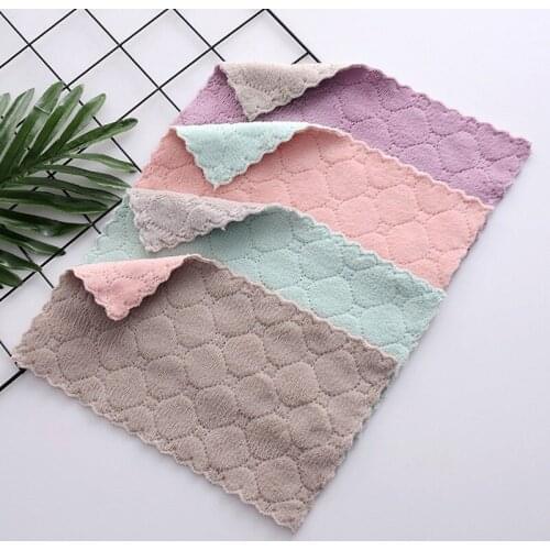 10pcs/lot Thicken Double Layer Multi-function Kitchen Rag Cleaning Cloth Dish Washing Cleaning Rags Soft Absorb Water Dishcloth