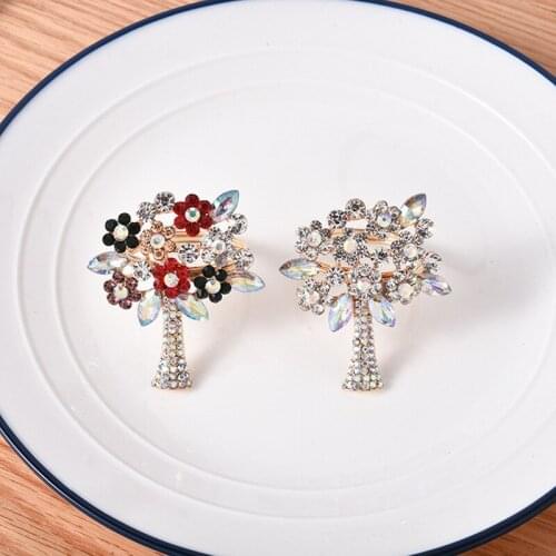 10pcs Rhinestone Sunflower Napkin Button Wedding Table Supplies Creative Flower Tree Napkin Ring Alloy Cloth Ring