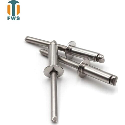 100 PCS M3.2 5-14mm DIN EN ISO 15983 GB /T 12618.4 Stainless Steel Open End Blind Rivets Pop Rivets With Protruding Head