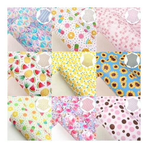 20*33cm Lychee Summer Style Faux Synthetic Leather Fabric Patchwork Bow Leather Sheet in Crafts DIY Handmade Materials,1Yc10506