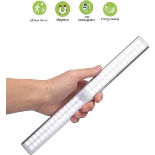 6 10 24 40 60 LEDs Under Cabinet Night Light Motion Sensor Closet Light Kitchen Bedroom Lighting Wall Lamp With Magnetic Strip