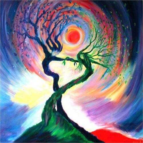 Embroidered diamond painting all drilled "heart-shaped tree" cross stitch, diamond mosaic home decoration