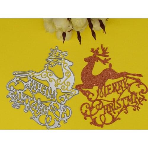 Big Size Merry Christmas Elk Deer Metal Cutting Dies Scrapbook DIY Card Embossing Stencil Template Punch Craft Dies