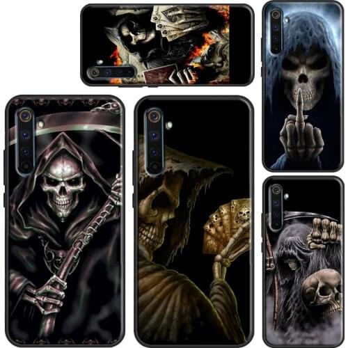 Grim Reaper Skull Case For OnePlus 8T 9R Nord 7 8 9 Pro Coque For Realme 8 Pro Q3 6 7 C3 C11 C21 C15 GT Neo
