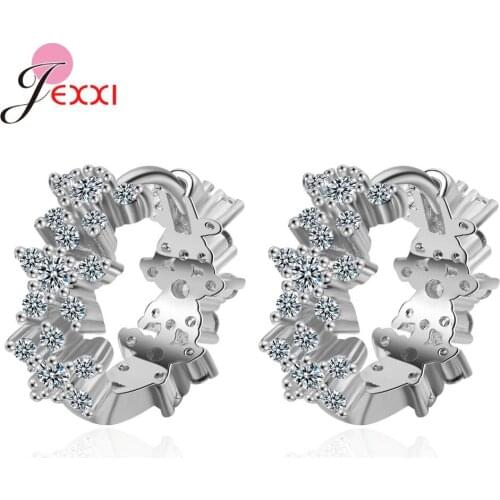 Fast Delivery Women Girls 925 Sterling Silver Earring Hoops Fast Shipping Sparkling CZ Huggies For Jewelry Gifts
