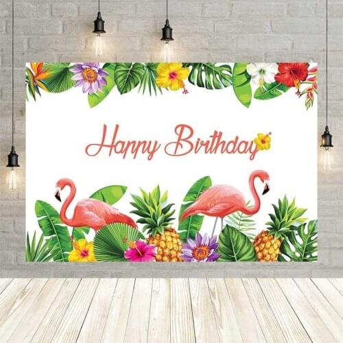 Avezano Flamingo Background For Photography Children Adult Birthday Tropical Leaves Pineapple Backdrop Photo Studio Photophone