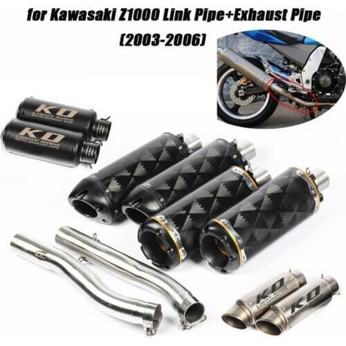 Motorcycle Right Left Side Middle Pipe Link Exhaust Muffler Pipe Silencer System Silp on for Kawasaki z1000 2003 2004 2005 2006