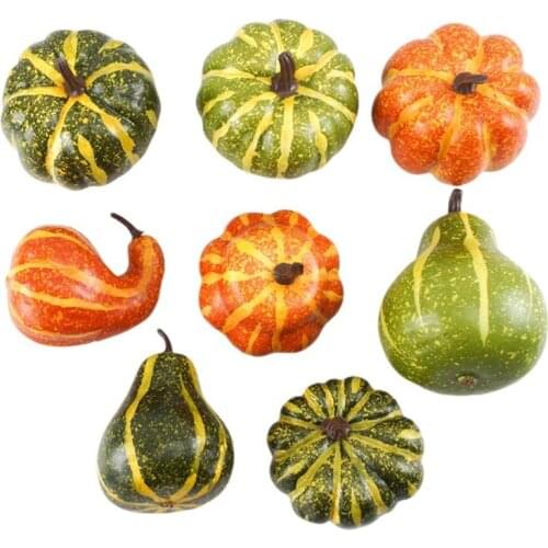 8PCS Halloween Simulation Pumpkins Artificial Foam Pumpkin Models Pumpkins Ornaments Halloween Harvest Fall Wreath Banquet