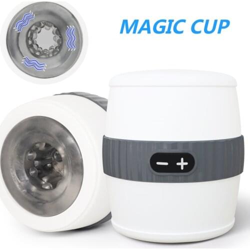 Interactive Magic Cup Vibrator Penis Exercise Device Sex Toys for Men Masturbator Thrusting Aircraft Cup Erotic Toys for Adults