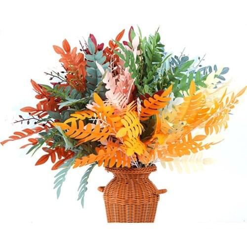 Artificial Plants Locust Tree Leaf Fake Green Plant Leaves Flowers Faux Grass Wedding Venue Layout Plastic Flower Material 60cm