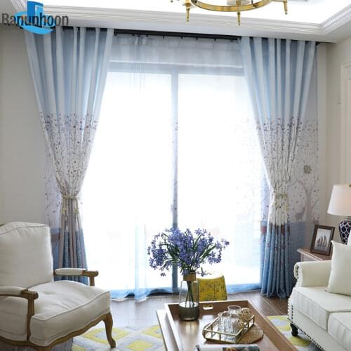 Korea Small Fresh Deer Curtains For Living Room Window Sheer For Bedroom Fabric For Finished Tulle