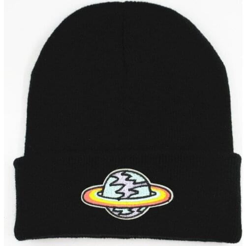 LDSLYJR star embroidery Thicken knitted hat winter warm hat Skullies cap beanie hat for men and women 78