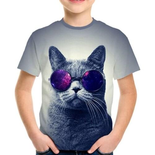 2019 Summer Children 3D Printed T-shirt Cute Cat Brand Funny Design T shirt For Boy Girl Kids Fashion Clothing Baby Cool Tops
