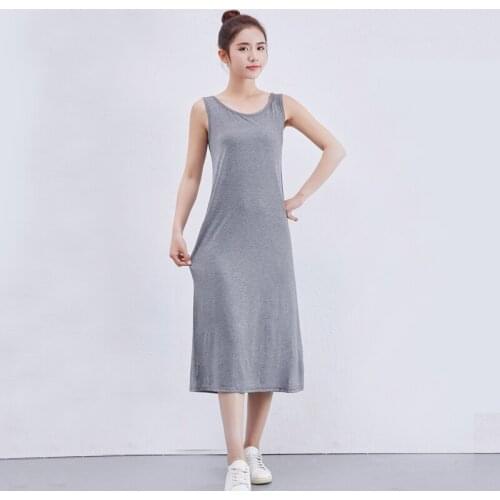 2020 Summer Sexy women nightdress Modal cotton sleeveless nightgowns Solid sleepwear Comfortable pyjamas women