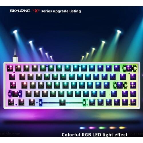 GK68X GK68XS Mechanical Keyboard Kit Hot Swap Programmable Bluetooth Wired RGB Backlight DIY kit Replacable Space