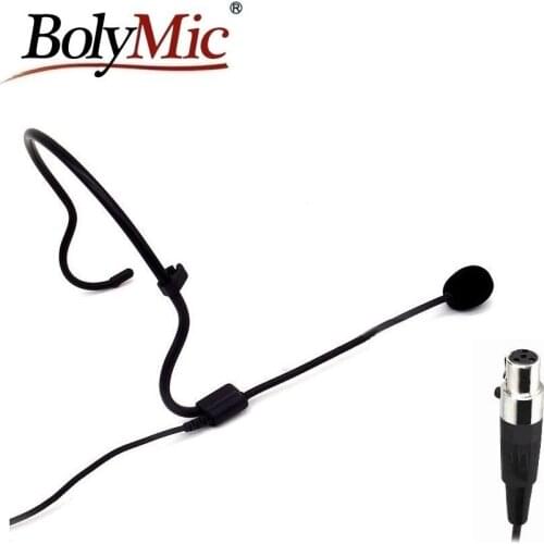 Bolymic Pro Mini Headset Microphone Condenser microphone For Shure Wireless XLR 4PIN (TA4F)