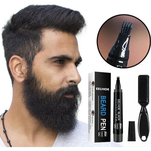 Beard Pencil Filler Water Proof& Sweat Proof Long Last Beard Pen Beard Filler Pencil Brush Beard Enhancer Shaping Tools Hair Pen