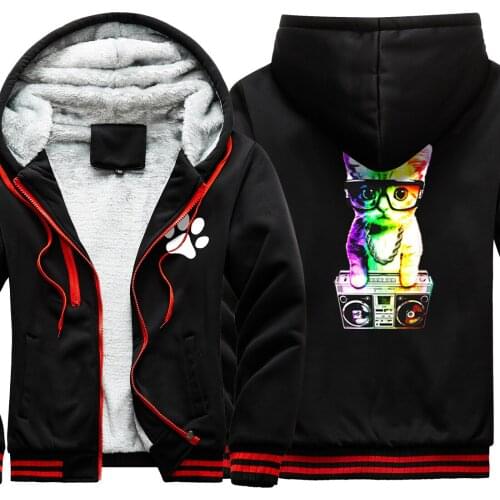 Colored Cat New Arrival Camouflage Mens Raglan Thicken Jackets Wool Liner Leisure Tracksuits Hipster Zipper moletom masculino