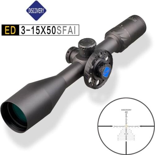 Discovery ED 3-15X50 FFP Hunting Riflescopes First Focal Plane Reticle Big Wheel Side Parallax Long Eye Relief Shooting Scopes