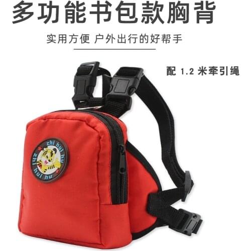 Pet Dog Cat Self Backpack Leash Set for Pet Outdoor Training Walking Portable Mini Dog Backpack Schoolbag Dog Leash Accessories