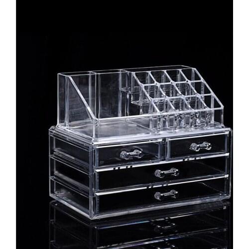 Transparent Color Three Layers Multifunction Showing Shelf Acrylic Display Storage Case , Make Up Nail Art Tools Container