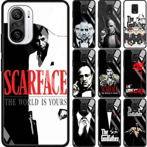 The Godfather Transparent Glass Case For Redmi Note 9S 9 8 Pro 8T 7 9C 9S 6A 10 K40 K30 9T 8A Bumper
