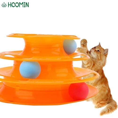 Cat Intelligence Amusement Triple Play Disc Cat Toys Ball Tower Tracks Disc Three Levels Training Amusement Plate Pet Cat Toys