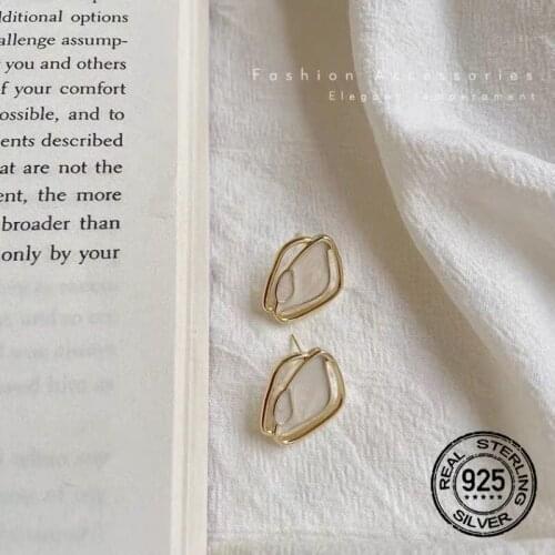 Rregular Geometric S925 Silver Needle Stud Earrings For Women Fashion Cute Simple Hot New Trend Charms Girl Gifts Jewelry INEFFA