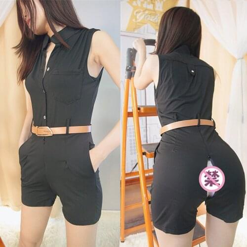 Outdoor Sex Clothes Women One Piece Jumpsuits Black White Sleeveless Summer Shorts Pants Sexual Outdoors Romper Womens Clothing