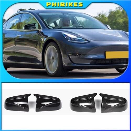 Carbon Fiber Exterior Shell Protection Coversr for Tesla Model 3 S X Accessories Rearview Mirror Case Side for Model3