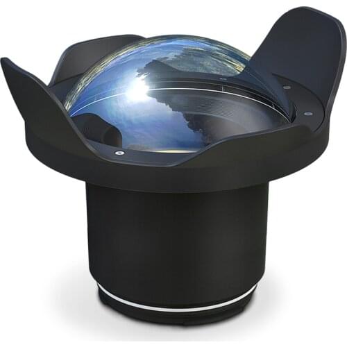 WA005-A 40M/130FT 6" wide angle dome port for waterproof camera diving case（φ 90mm* L 106mm）5D Mark III / IV 750D 760D X-T2 X-T3