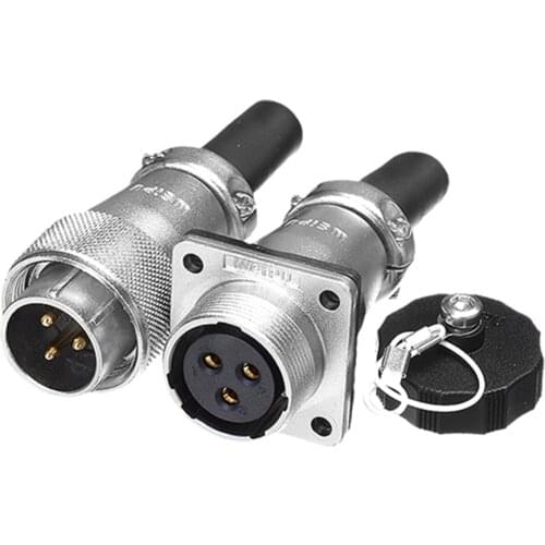 Panel Mount Square Butt Aviation Male Plug Female Socket M24 2 3 4 9 10 12 19 Pin Multi Core Cable Wire Soldering IP67 Connector