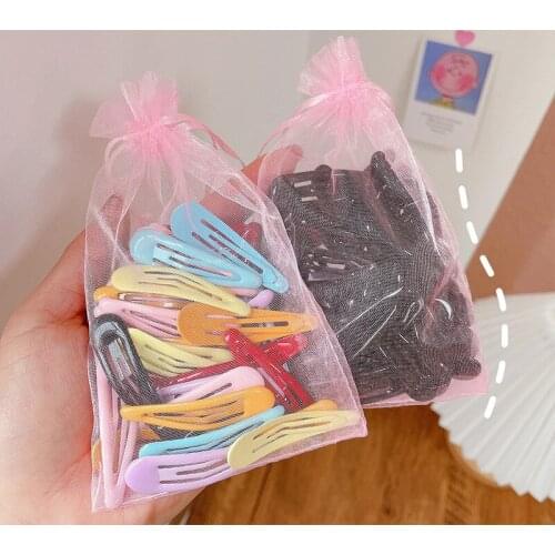 24Pcs/Lot Korean Candy Color BB Hair Clips for Girls Hairpin Barrettes Kids Solid Metal Headdress Gift Hair Accessories