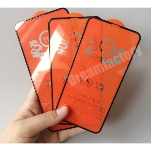 300PCS 19D Curved Edge Tempered Glass Screen Protector for iPhone 12 Mini 11 Pro Max X Xr Xs Max 6 7 8 Plus