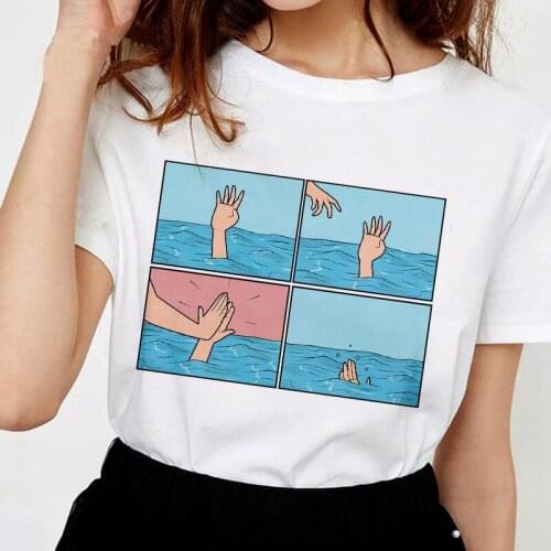 Humorous funny pattern print t shirt women fashion Short Sleeve t-shirt White Thin section 2019 New hipster Tshirt Tops clothing